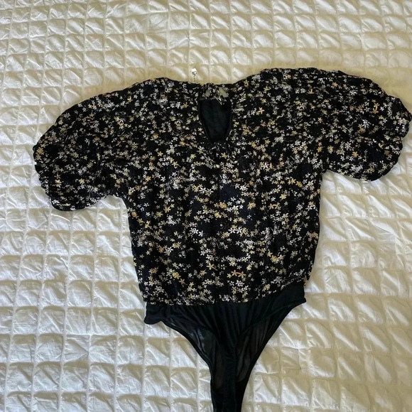 Free people black floral bodysuit - Picture 10 of 13